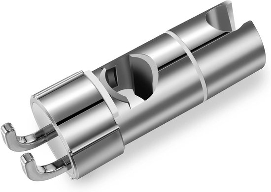 Duschkopfhalterung, Kein Bohren Erforderlich, Verstellbarer Durchmesser (18-25 Mm), Mit Haken, Silber.