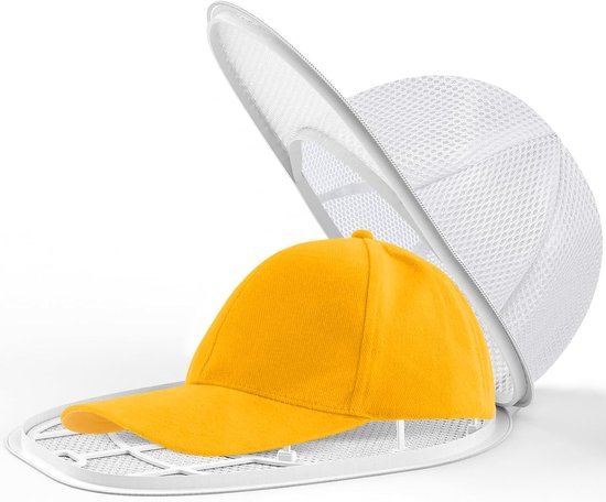 Abnehmbarer Hutständer – Hutwaschnetz – Spezielles Hutwaschgerät Gegen Verformung – Hutwaschmaschine – Baseballkappen-reinigungsmaschine – Netzwaschanlage, Weiß, 34 X 23 X 13 Cm