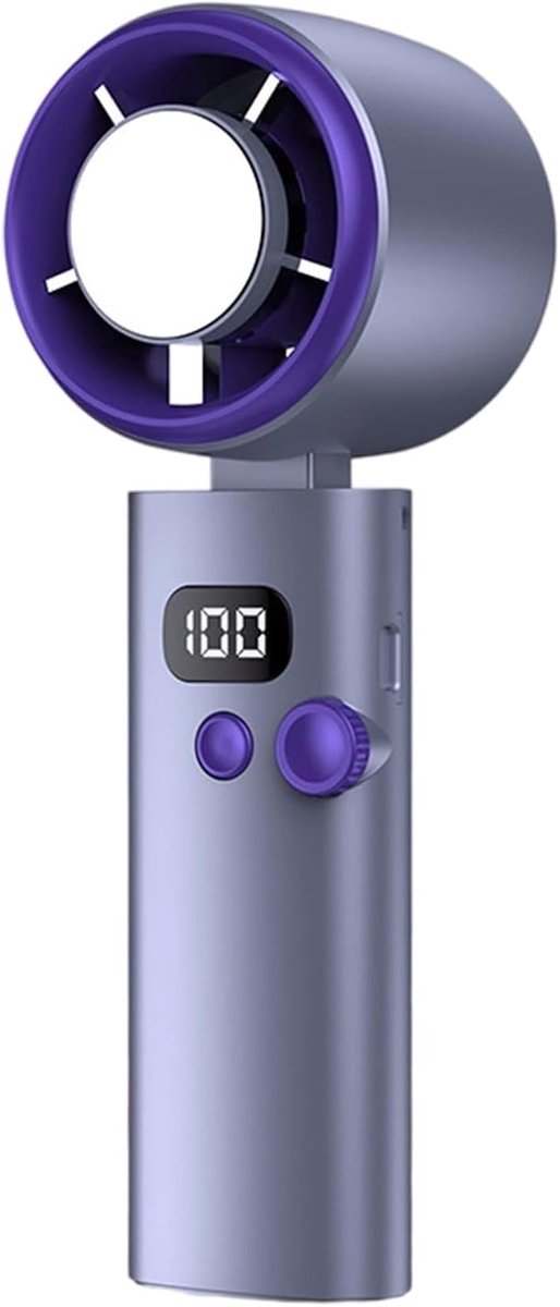 Handventilator, 100 Windstufen, Kühlwirkung, Led-anzeige, Wiederaufladbarer Mini-ventilator, Geräuscharm, Leistungsstarker Taschenventilator, Mit Trageschlaufe, Usa