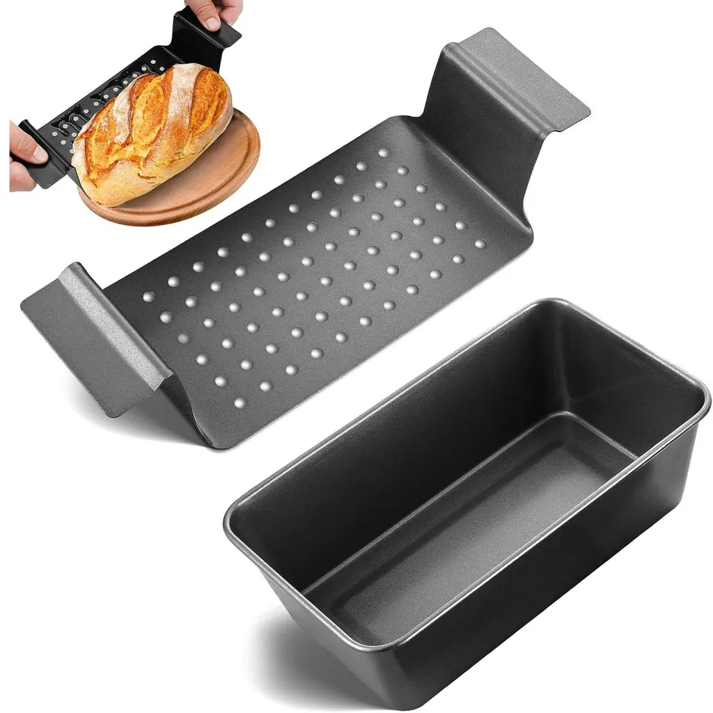 Brotbackblech Für Holzöfen, Toastbackblech, Brotbackblech, 25 X 14,5 X 7,5 Cm, Kohlenstoffstahl, Mit Herausnehmbarem Backrost.