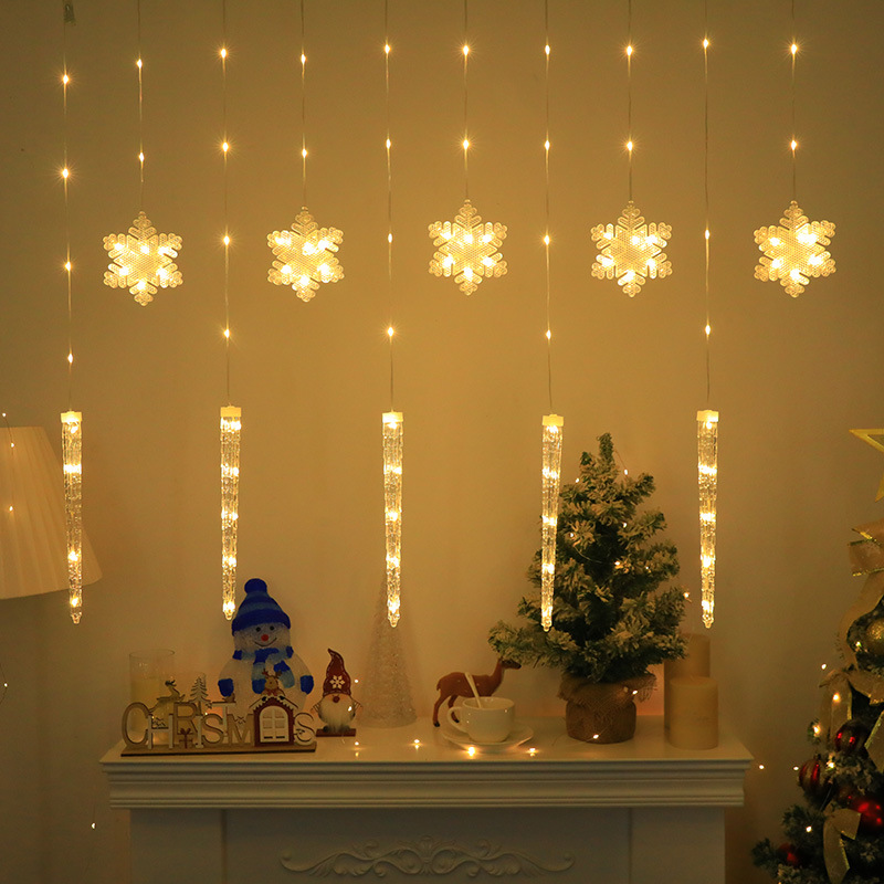 Weihnachtsbeleuchtung – Lichterketten In Form Von Eistüten Und Schneeflocken – Stern- Und Monddekorationen – Lichterketten Aus Leder – Lichterketten Für Vorhänge