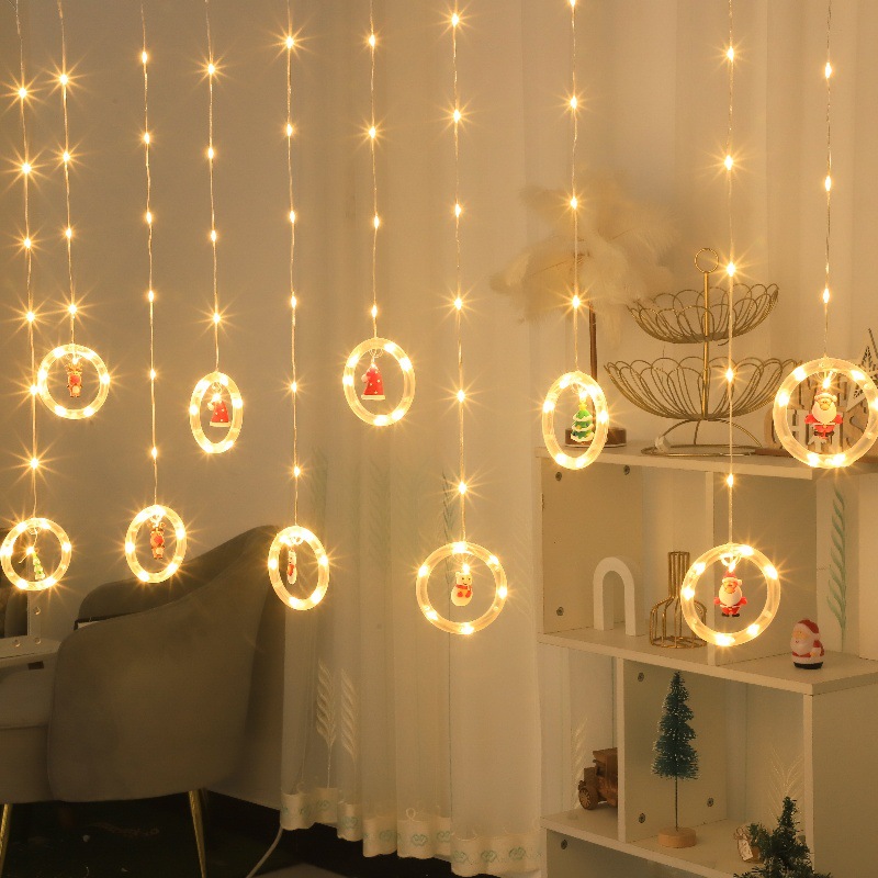 Led-ringlichterkette – Weihnachtsbaumbeleuchtung – Dekorative Weihnachtsbeleuchtung – Runde Lichterkette – Warmweiß