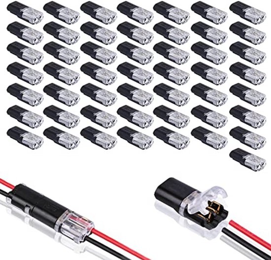 50 Stück, Kabelverbinder, Isolierter Flachstecker, Kabelschuh, Isolierte Kabelöse, Kabelschuhe, Stoßverbinder, Wasserdicht, Für 12-v-kabel (18–22 Awg)