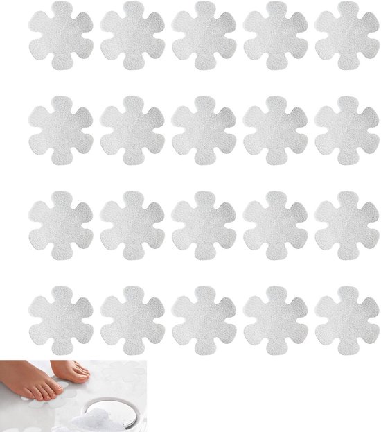 20er-packung Transparente, Rutschfeste, Blumenförmige Badezimmer- Und Badewannenaufkleber