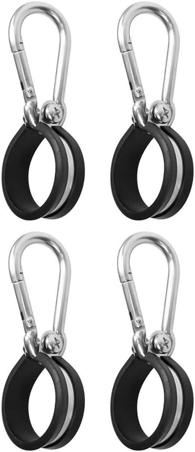 4 Kabelbinder Aus Gummi Mit Karabinerhaken – 40 Mm – Edelstahl