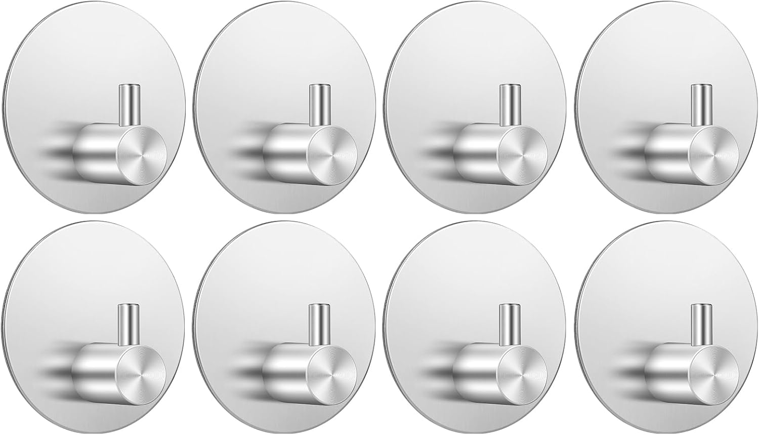 8-teiliges Set Selbstklebender Wandhaken, Rostfreie Selbstklebende Wandhaken, Wandhaken, Handtuchhalter Für Bad Und Küche, Runde Silberne Haken
