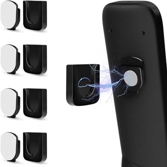 Magnetische Aufbewahrungshaken-serie – Wandmontierter Fernbedienungshalter – Schwarz – 4er-pack – Selbstklebend