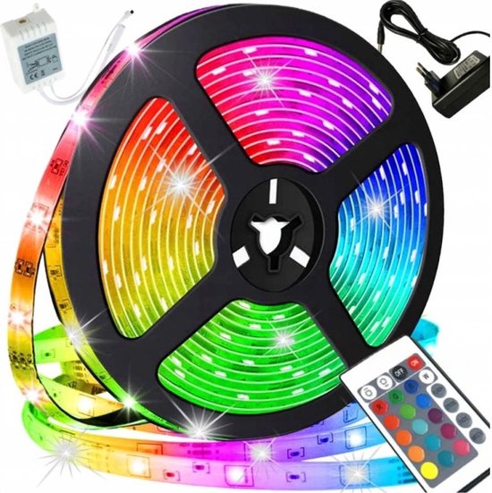 Sm2835 Rgb Mehrfarbiger, Flexibler Led-streifen, 10 M, Selbstklebend, Dimmbar, Mit Fernbedienung Und Netzteil, Für Schlafzimmer, Wohnzimmer, Fernseher Und Partys