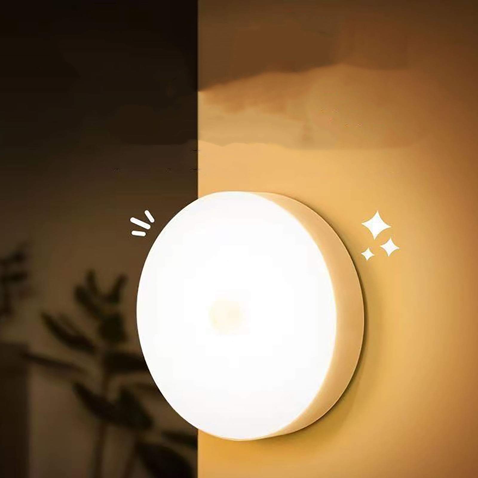 Kabelloses Led-nachtlicht Mit Hoher Helligkeit Und 3 Schaltern, 120°-induktionslicht (warmes Licht)