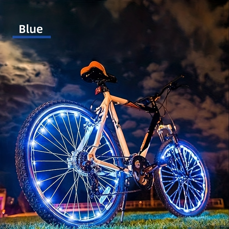 Intelligente Automatische Mountainbike-windmühlenbeleuchtung, Farbige Speichenbeleuchtung, Blendende Personalisierte Stahldrahtbeleuchtung (blaues Licht)