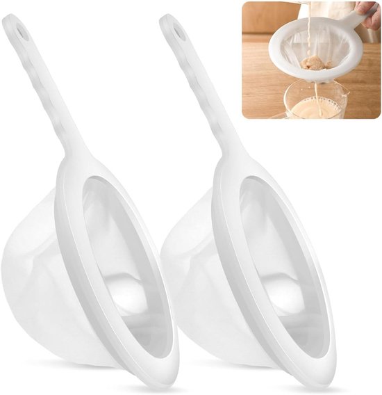 Feinsiebset - 2-teiliges Set, 200 Mesh Und 400 Mesh, Küchensiebe, Lebensmittelfilter, Geeignet Für Säfte, Kaffee, Joghurt Usw.
