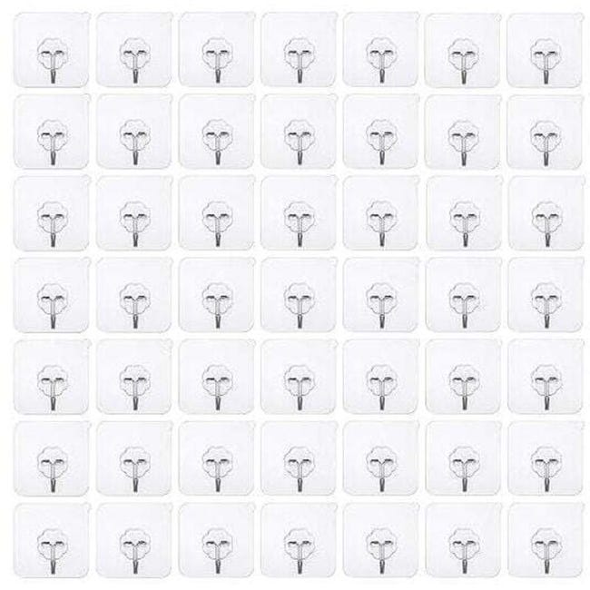 50 Selbstklebende Haken Zum Anbringen Ohne Bohren – Transparente Wandhaken – Transparente Klebehaken – Haken