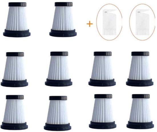 Hepa-filter, 10er-pack, Moosoo K12, K12 Pro, K13, Staubsaugerfilter, Zubehör, Ersatzfilter Für Kabellose Handstaubsauger, Mit Bürste.
