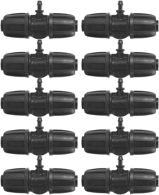Gartenschlauchverbinder, 10 Stück, Stacheldraht-schlauchverbinder, T-stück-verbinder 16 Mm Auf 4/7-verschluss, 8,4 X 4,2 Cm, Für Sprühnebel- Und Bewässerungsanlagen