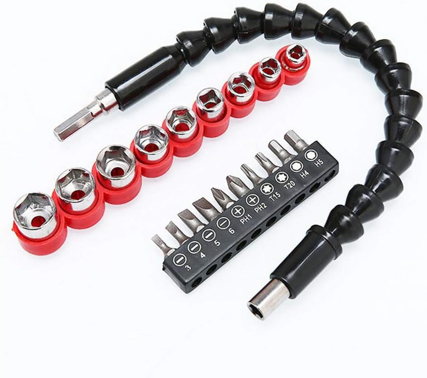 Packung Mit 20 Flexiblen Schraubendreherbits Für 295 Mm Stangenverlängerung