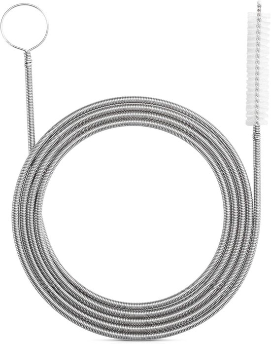 Einteilige Edelstahl-nylon-bohrbürste, Federreinigungswerkzeug Für Kühlschränke, Geeignet Für Schmale Abflussrohre, 155 Cm Lang.