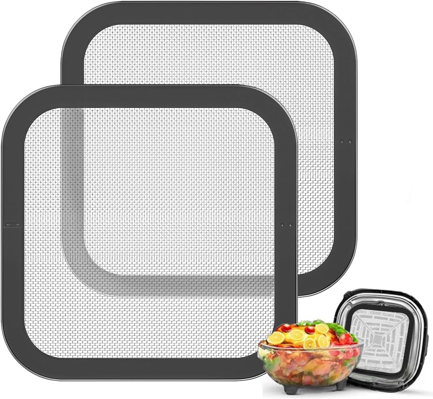 Zwei Spritzschutzvorrichtungen Aus Edelstahl Für Heißluftfritteusen, Passend Für Ninja Fn101gy, Geeignet Für Zubehör Für Heißluftfritteusen.