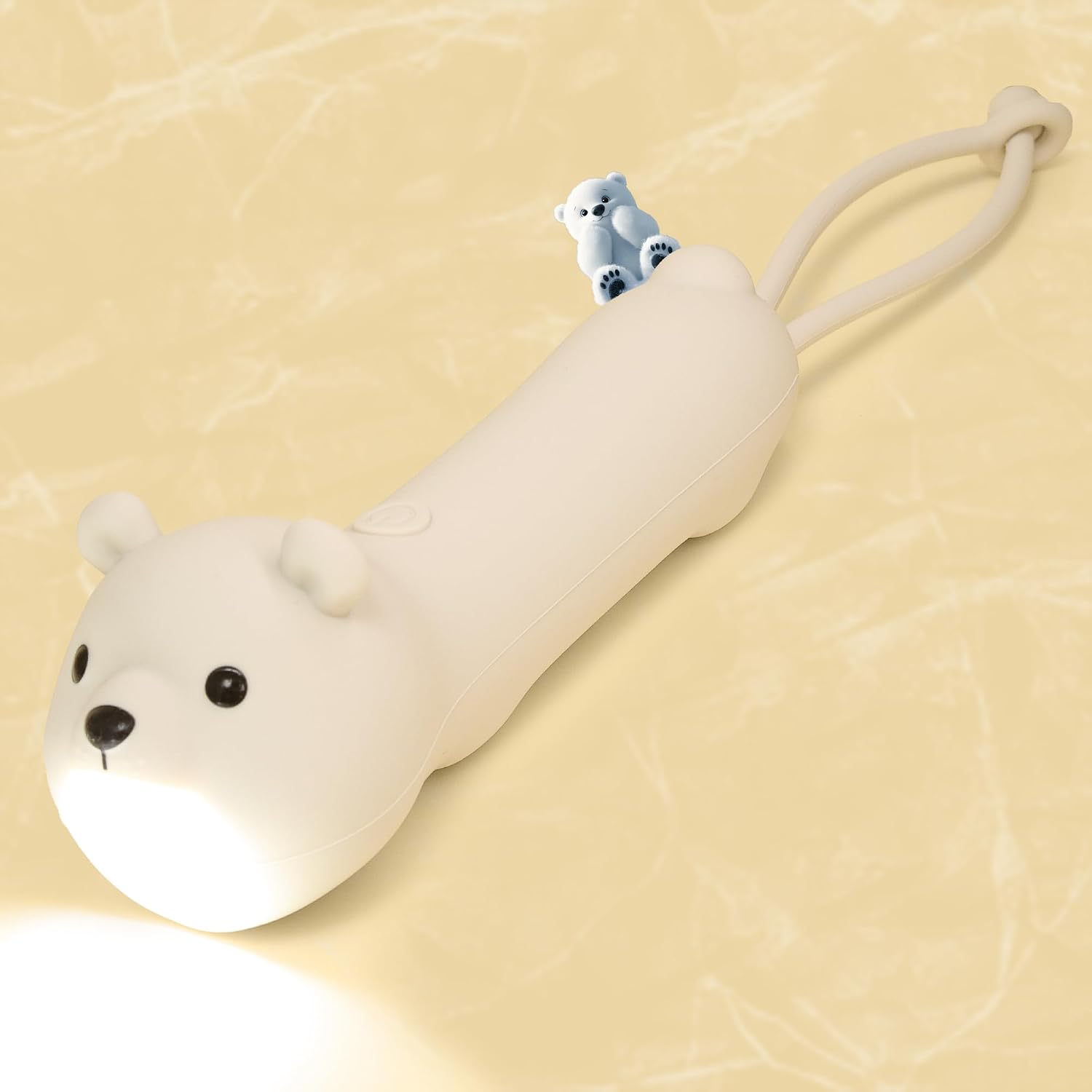 Silikon-hängelampe Mit Eisbär-motiv, Wiederaufladbar, Dimmbar, Camping-taschenlampe