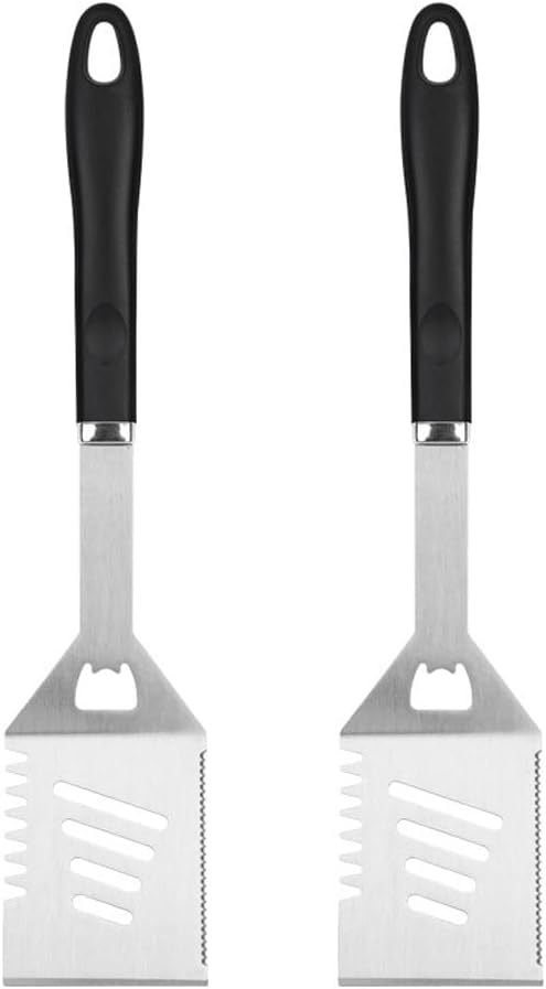 Bbq-wender-set (1/2/3-teilig) - 44,5 Cm Extra Langer Edelstahl-bbq-wender Mit Flaschenöffner - Hitzebeständiger, Rutschfester Griff - Für Burger, Steaks (2)