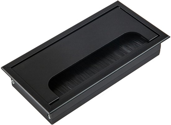 Kabeldurchführung, Kabeldurchführungen, Für Bürotisch, Computertisch, Möbel, Konferenztisch, Aluminium, Schwarz, Rechteckig, 16 X 8 Cm