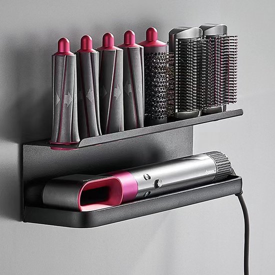 4er-set Selbstklebende Haarbürstenhalter (2x Schwarz + 2x Weiß) – Kein Bohren Erforderlich, Universell Für Lockenstab Und Haartrockner, Badezimmer-organizer