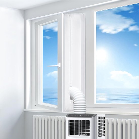 Universelles Fensterdichtungsband – Tragbares Klimagerät-set – Innenkühlung – Wasserdichtes Nylonmaterial – 400 Cm Lang – Weiß