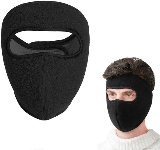 Fleece-wintermaske, Verstellbar, Mit Klettverschluss, Unisex, Mit Ohrenschützern – Geeignet Für Winterliche Outdoor-aktivitäten Wie Skifahren Und Radfahren – Blau