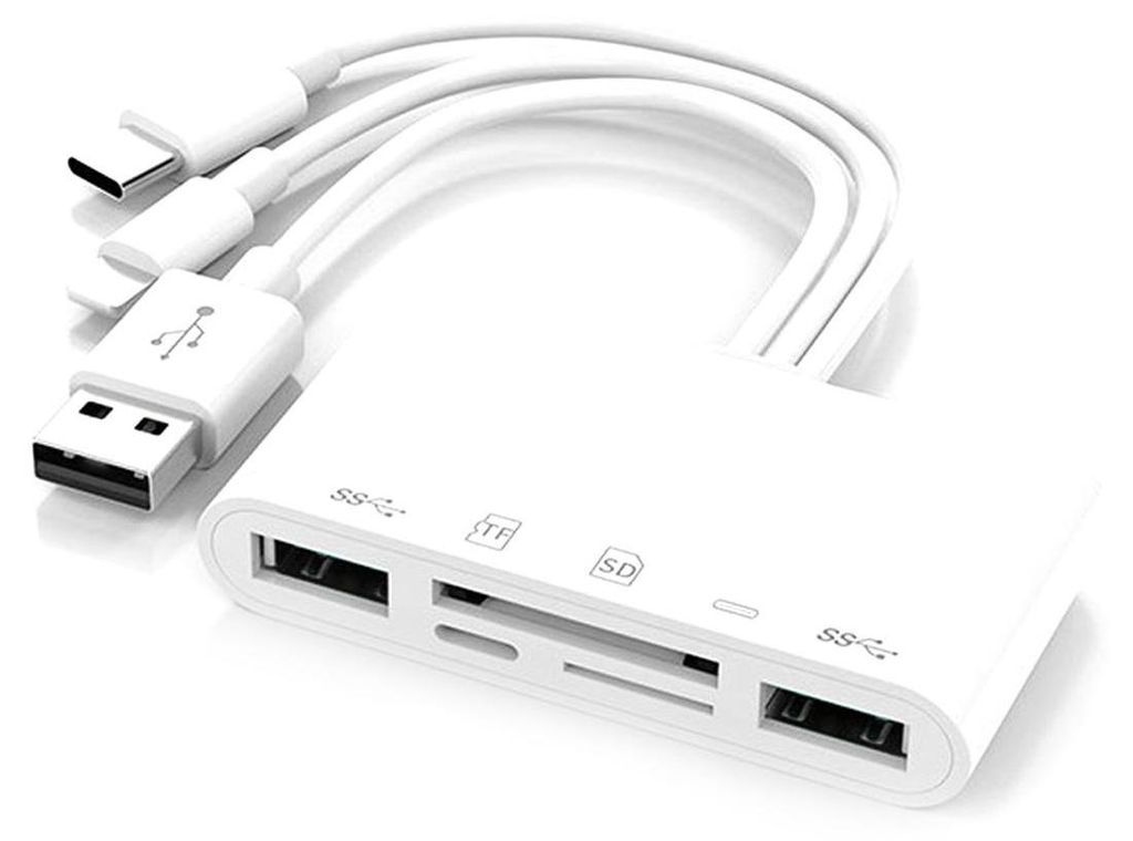 5-in-1 Usb-c/usb-a-kartenleser Und Otg-adapter – Geschikt Für Sd-/micro-sd-karten, Mobiltelefone Und Andere Geräte