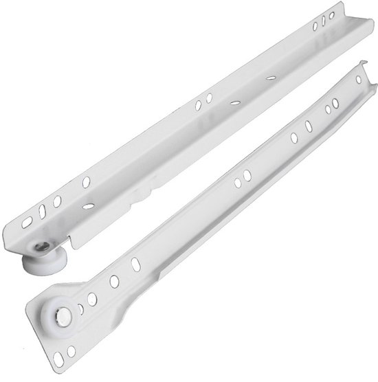 1 Paar, Kugellagerschienen, Schubladenführungen, Schubladenstützen, 400 Mm, Weiß, Stahl, 20 Kg Tragkraft, Für Auszugsschubladen Oder Tastaturschubladen