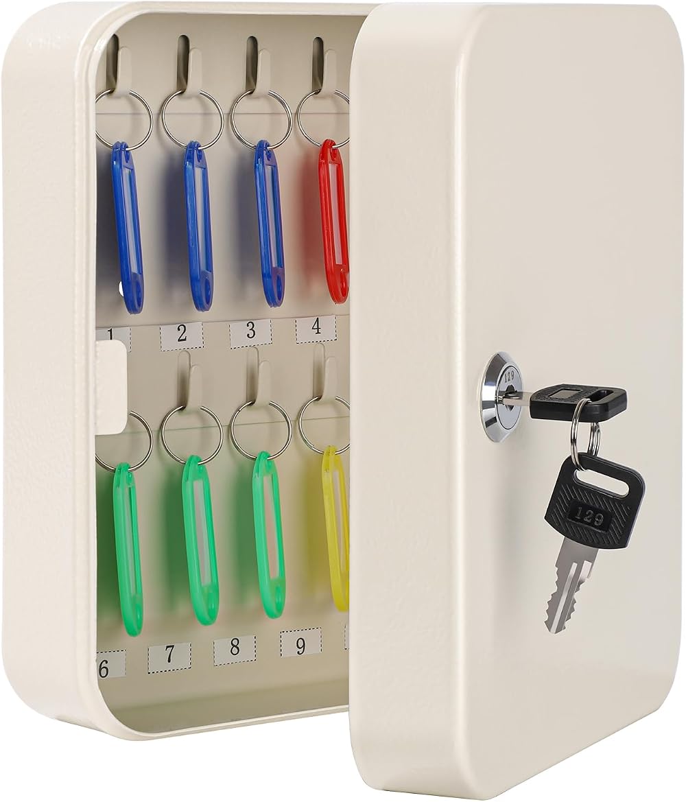 Wandmontierter Schlüsselschrank Mit Aufbewahrungsmöglichkeit Für Schlösser, 7,8 X 6,3 X 3,14 Zoll, Weiß