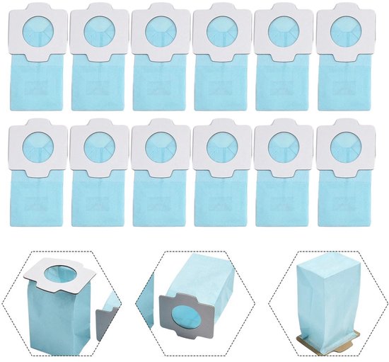 12 Staubbeutel - Passend Für Makita Dcl182zb, Dcl182, Cl107fd, Dcl282, Cl121d, Cl002g - 194566-1 Blau - Für Kabellose Handstaubsauger