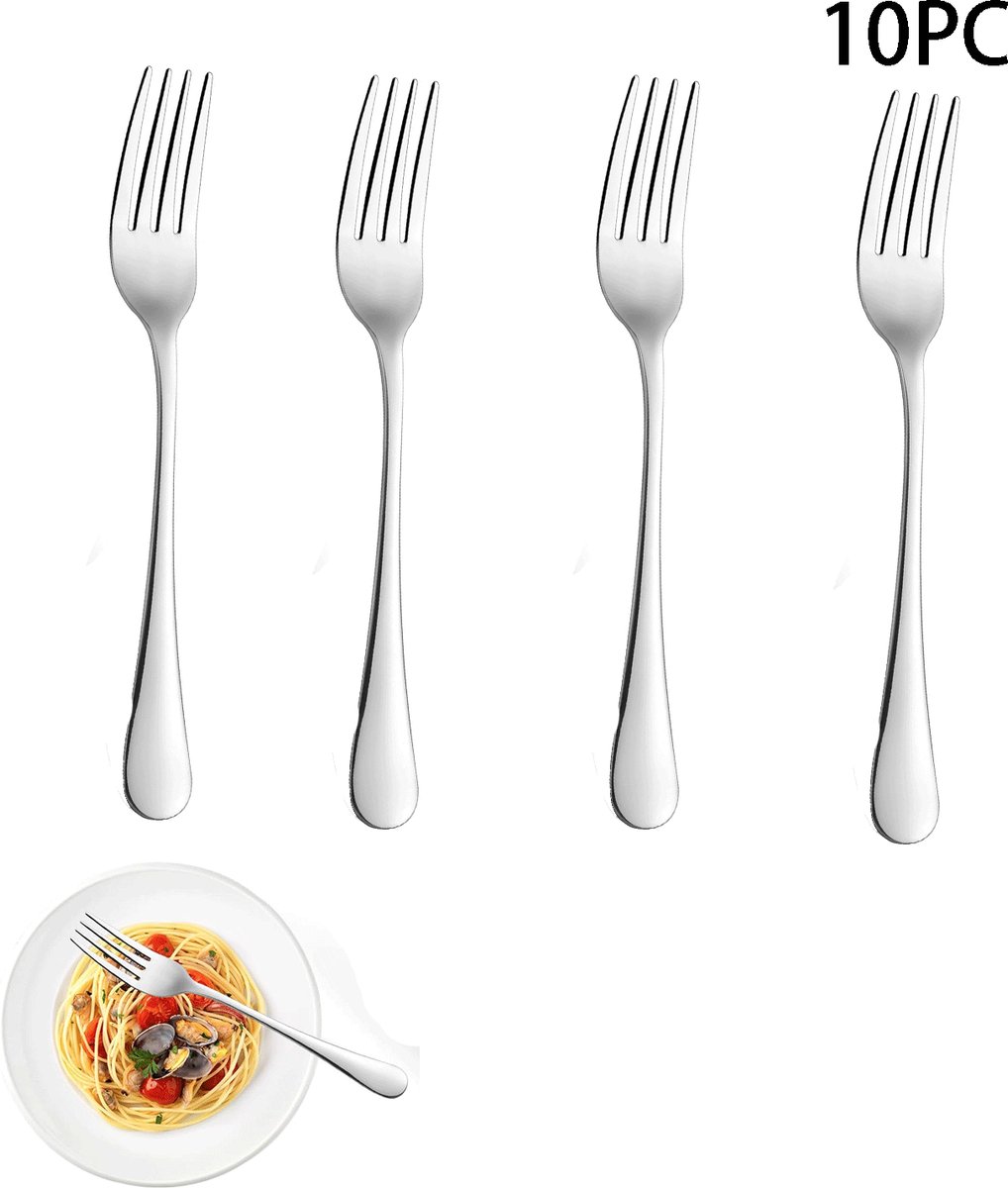 10-teiliges Tischbesteck – Essgabeln – 17,3 Cm – Edelstahl – Gabeln – Geeignet Für Zuhause, Küche Oder Esszimmer – Silber