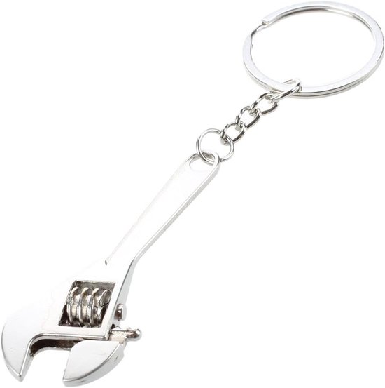 Maulschlüssel – Verstellbarer Schraubenschlüssel – 1 Stück – Mehrzweckschlüssel – Handwerkzeug – Silber – 11,5 Cm – Mit Schlüsselring