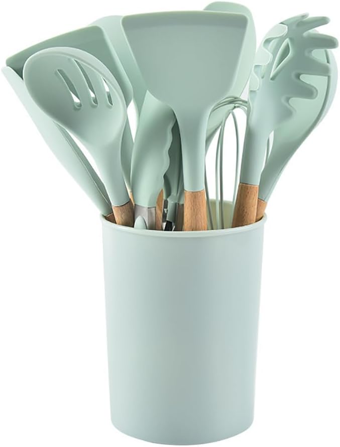 Kochgeschirr-set, Silikon-kochgeschirr, Küchenhelfer, 12-teiliges Kochgeschirr-set Mit Standard-antihaftpfanne