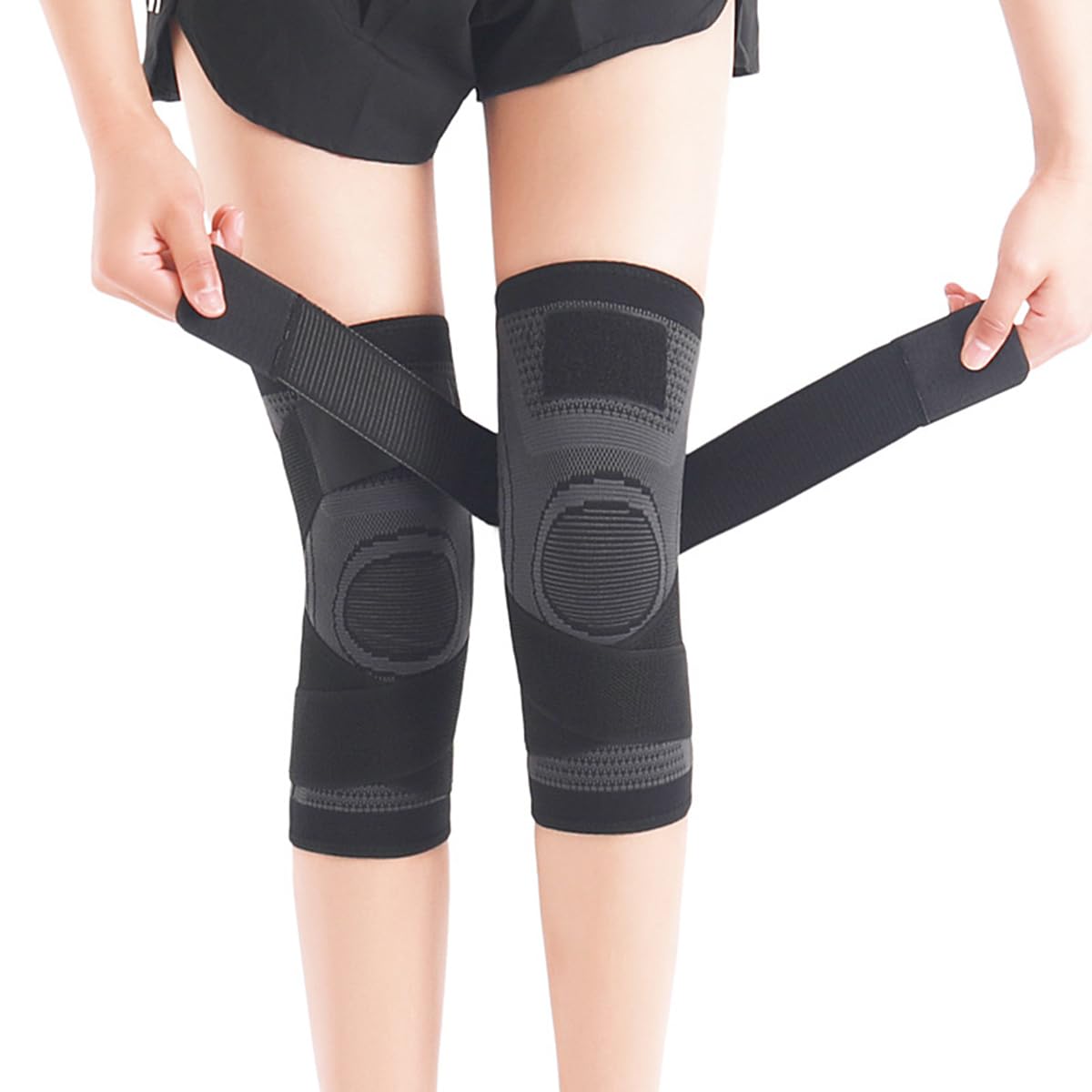 2er-pack Kniebandagen, Kniekompressionsmanschetten Für Damen Und Herren, Kompressionsstützbänder Zur Gelenkunterstützung (schwarz, Medium)