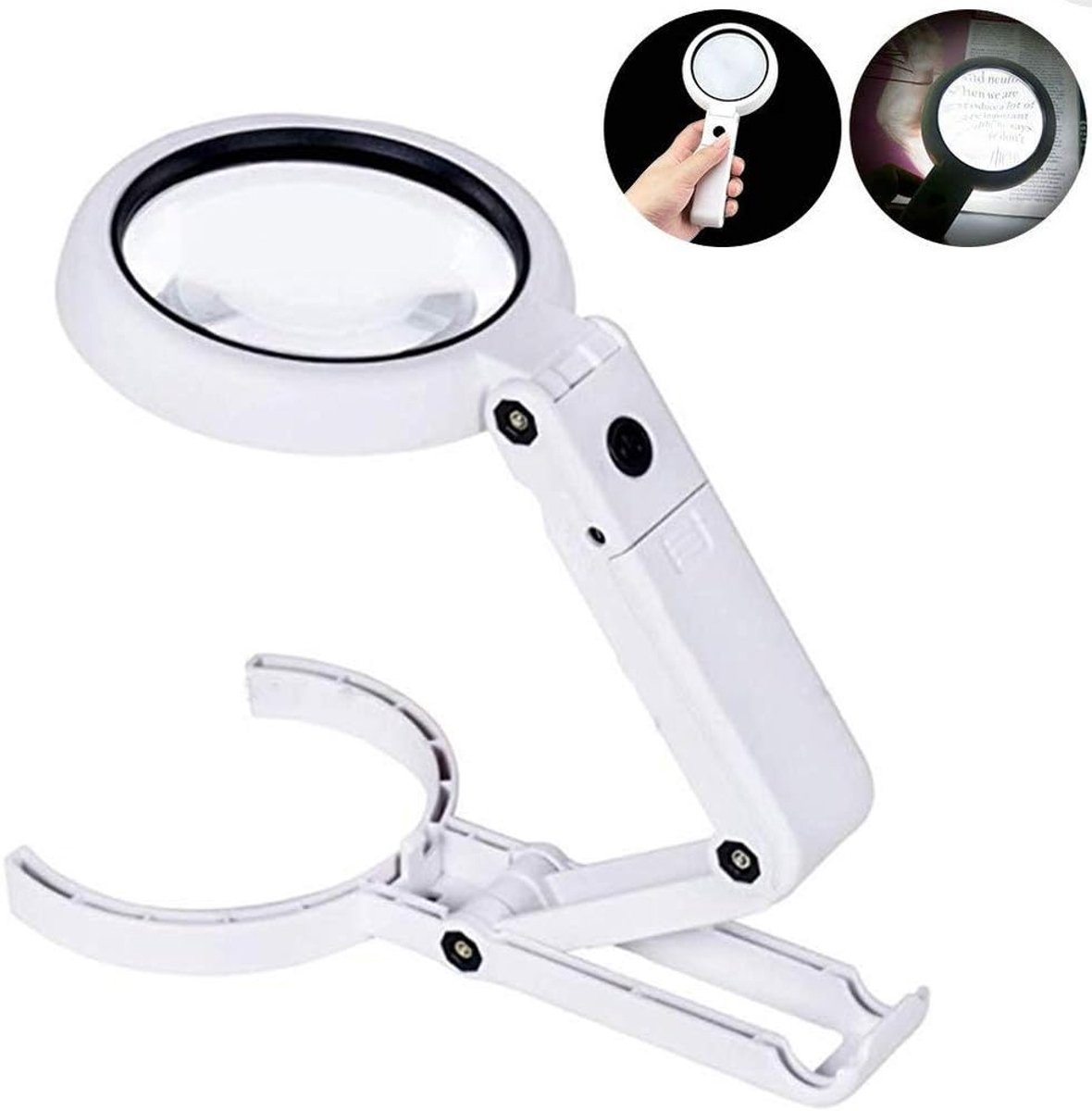 Vergrößerungsglas-tischlampe Mit Led-beleuchtung (5x/11x), Faltbar, Für Diamantmalerei Und Stickerei, 8 Led-perlen, 75-mm-linse