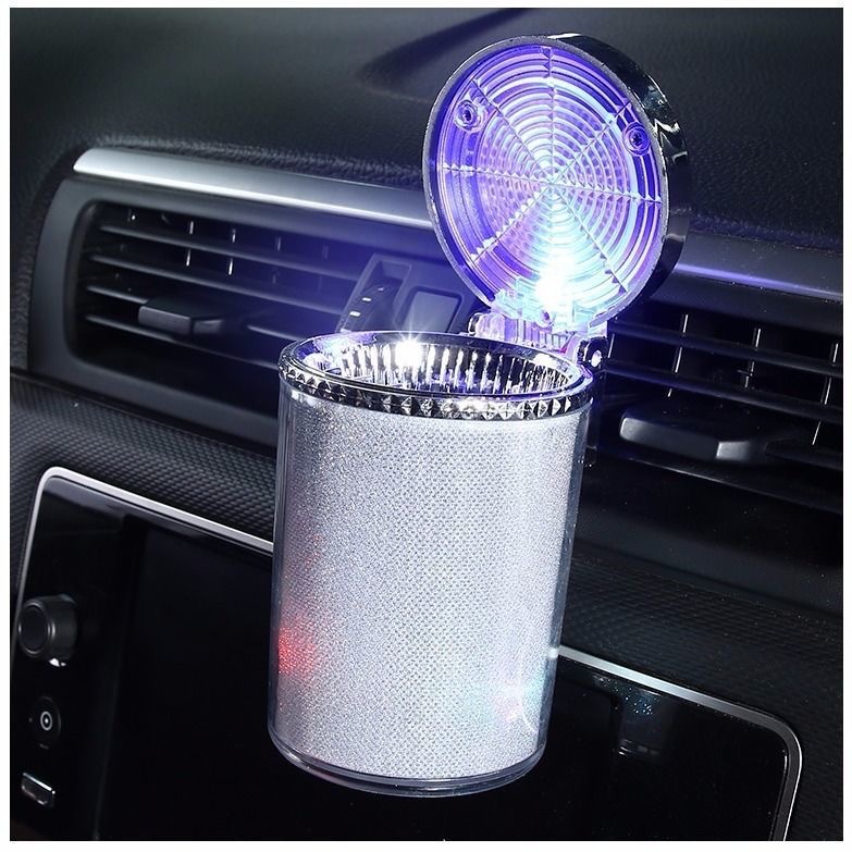Autoaschenbecher – Hängemodell – Autoaschenbecher Mit Deckel – Autoaschenbecher Mit Led-beleuchtung – Universeller Rauchfreier Autoaschenbecher – Leuchtet Im Dunkeln