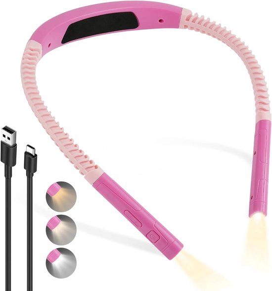Led-nackenleselampe Mit 30/60-minuten-timer, 3 Farben, 5 Helligkeitsstufen, Wiederaufladbar, Ideal Zum Campen Und Stricken
