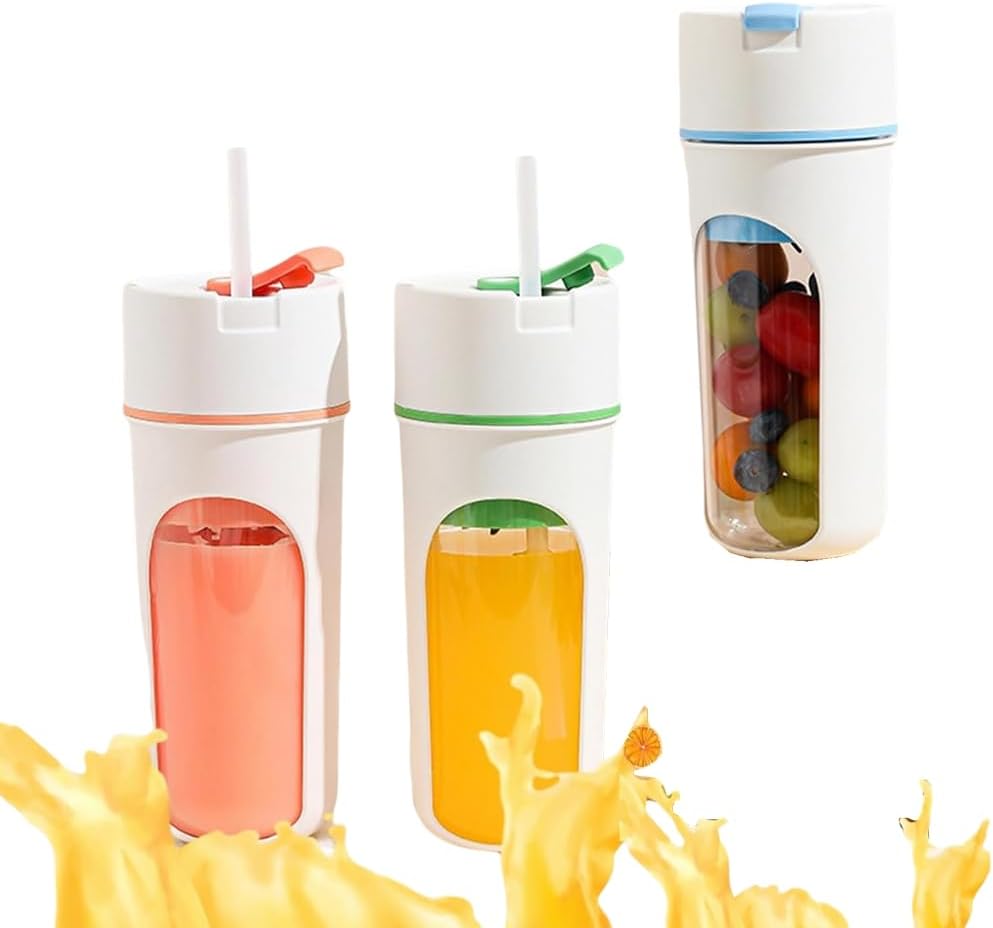 Reisemixer, Tragbarer Mixer, Blenderflasche, Mini-mixer, Getränkemixer, Elektrische Mixflasche, Kleiner Mixer (weiß-orange)