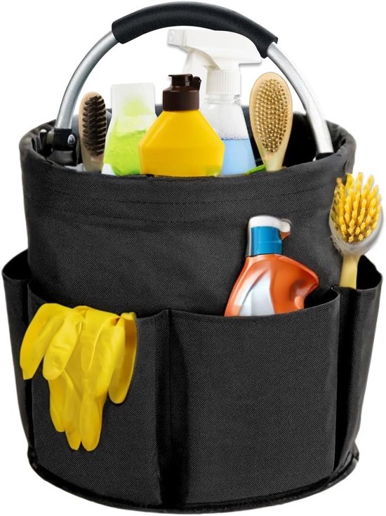 17-liter-reinigungskorb – Faltbar – Mit Griff – Tragbar – Schwarz – Geeignet Für Haus Und Garten – Aufbewahrungskorb Für Reinigungsmittel