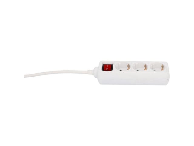 Unitec Steckdosenleiste Mehrfachstecker 3-fach mit Schalter 1,4 m, weiss