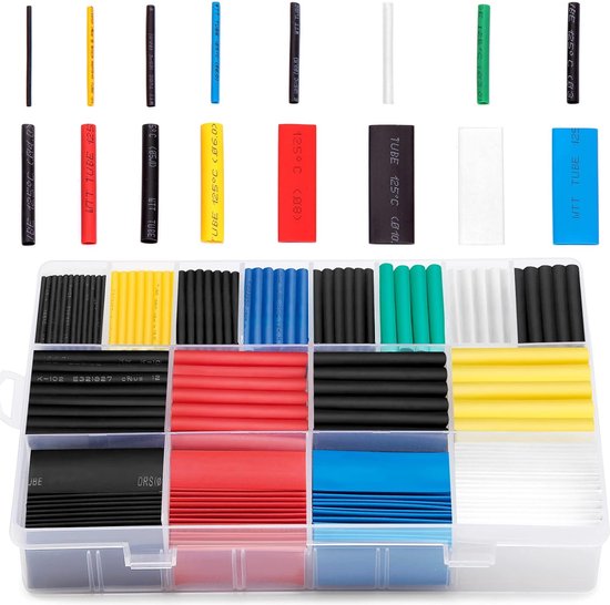 580-teiliges Set, 2:1 Schrumpfschlauch-set, 6 Farben, Kabelklemmen-set, 11 Größen, Verschiedene Schläuche, Diy-kabelbaum-ummantelungsset