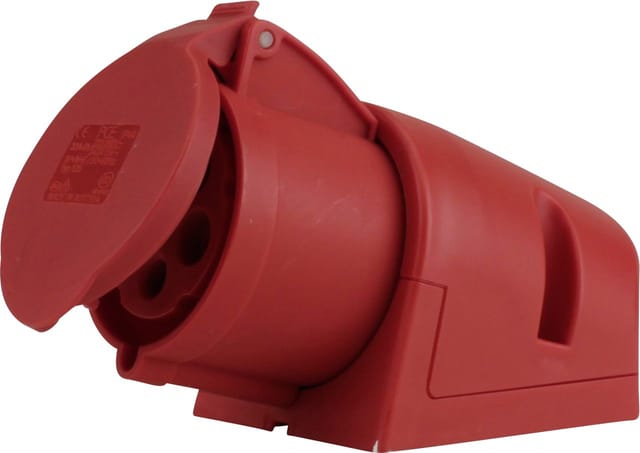 Pce CEE-Wandsteckdose 5-polig 32A rot Adapterstecker