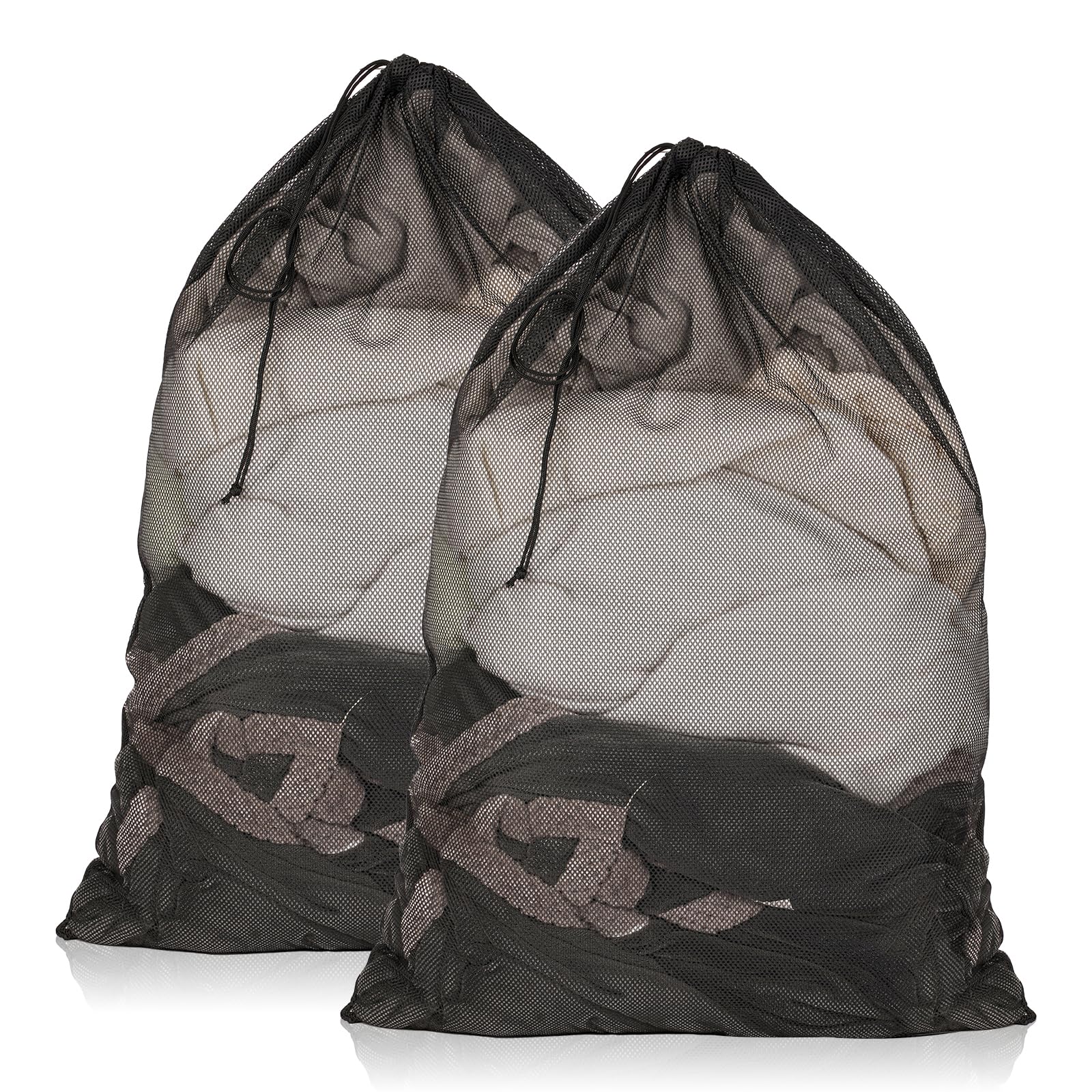 2er-pack Wäschenetze, 58 X 86 Cm, Robuste Wäschenetze Für Studenten, Studentenwohnheime, Reisen, Zuhause Und Wohnungen, Schwarz