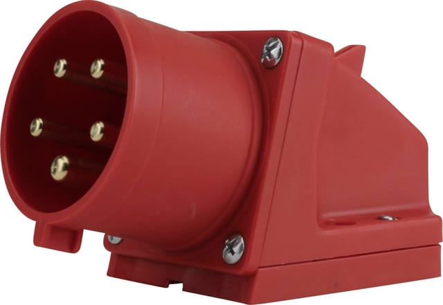 PCE CEE-Wandgerätestecker 5-polig 32A rot Adapterstecker