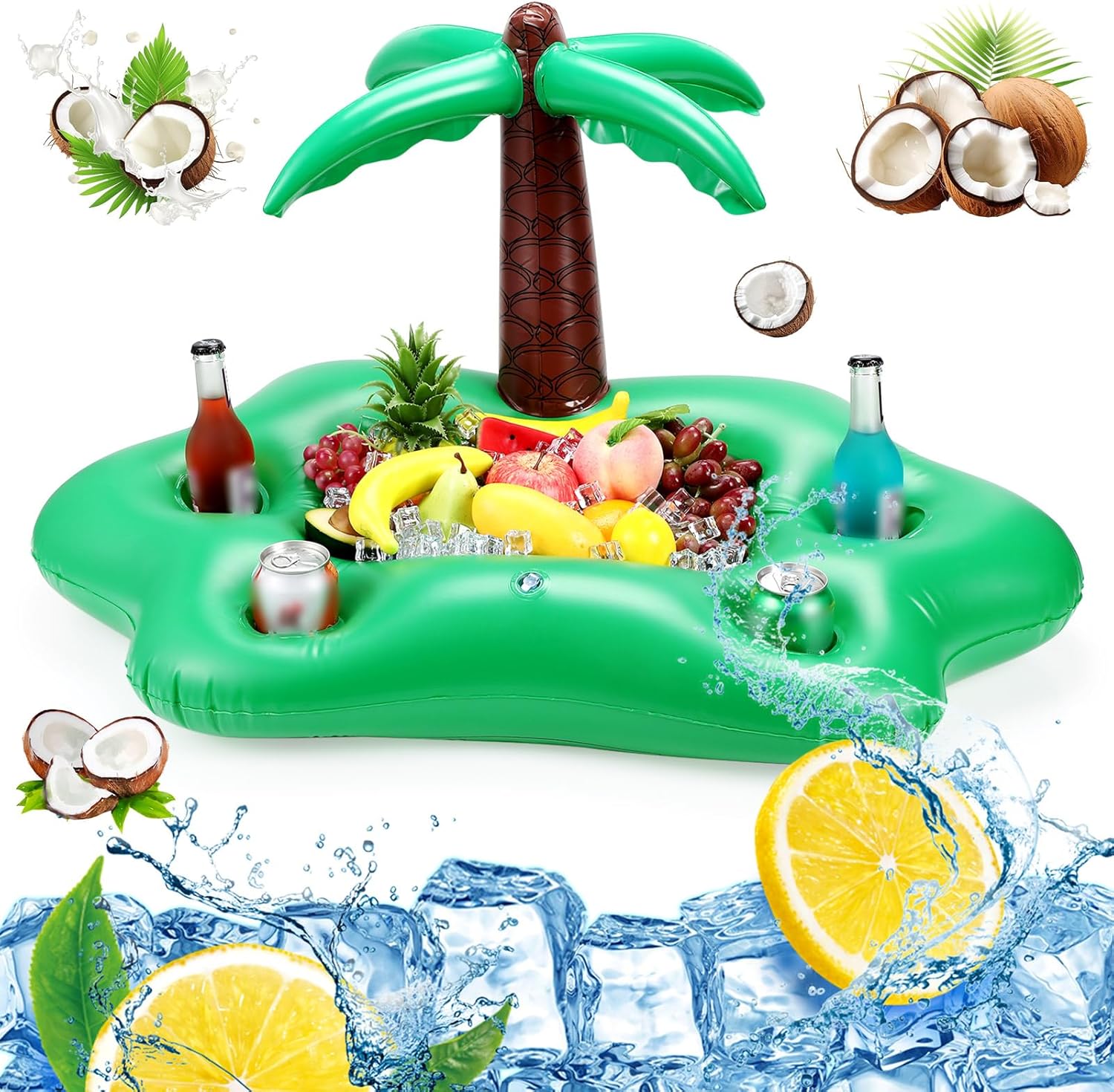 Schwimmender Getränkehalter Für Pools, Schwimmende Cabana-bar, Getränkehalter Für Whirlpools Für Erwachsene, Aufblasbares Poolzubehör (kokospalme)