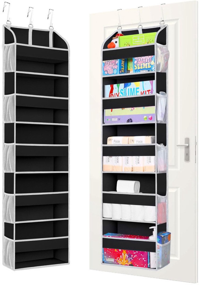 Tür-organizer – 5 Fächer – Türablage – 10 Seitliche Netztaschen – Aufbewahrungstasche – Aufbewahrungsbeutel – Aufbewahrungsbox – Hängeregal – 10 M