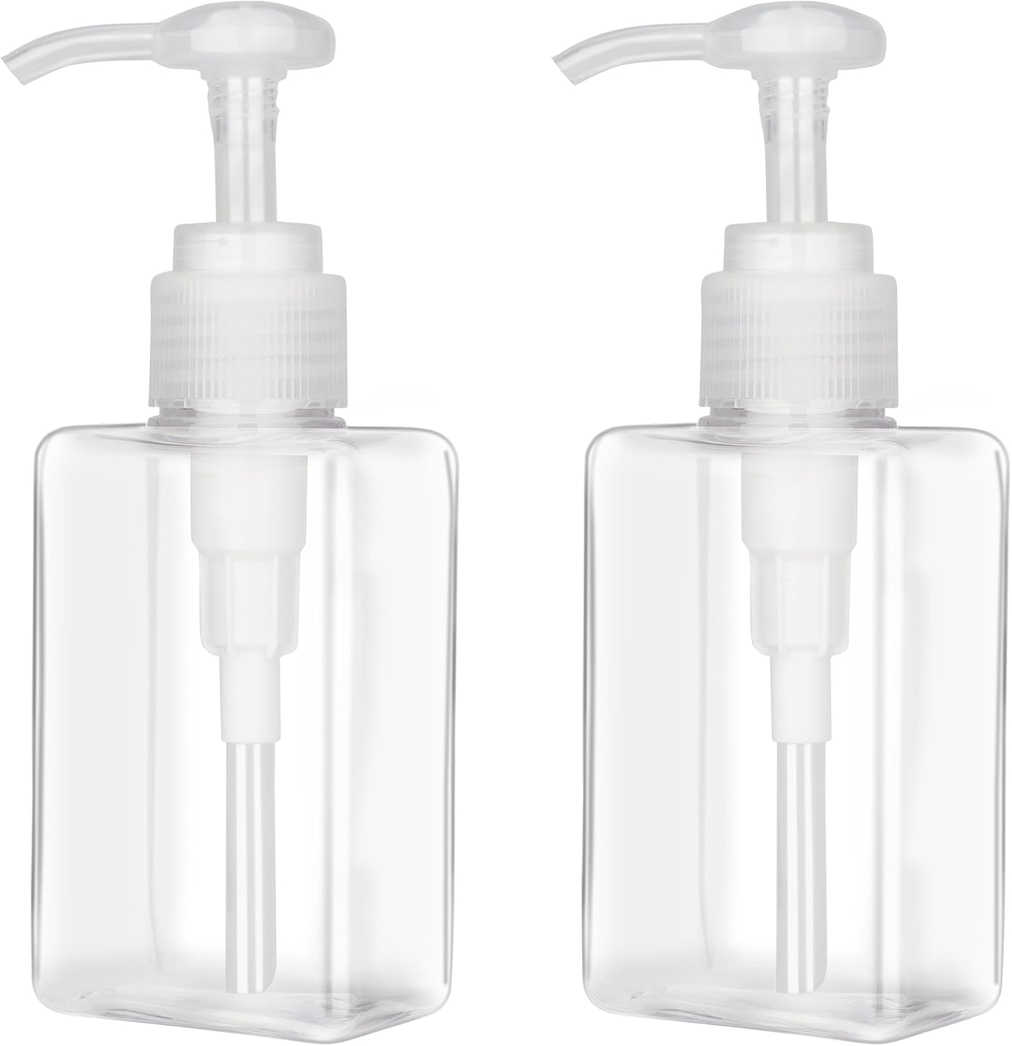 150 Ml (5,5 Oz) Pumpspender – 2er-pack – Nachfüllbarer, Flacher, Quadratischer Emulsionsspender Aus Kunststoff – Auslaufsichere Pumpflasche – 150 Ml – 2er-pack