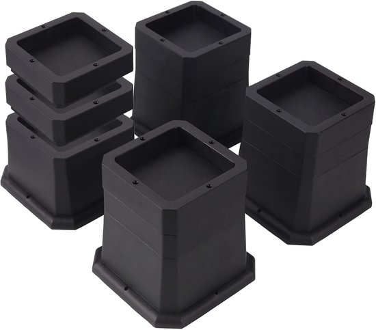 4-teiliges Set Verstellbarer Möbelkissen In Schwarz, 5,1/7,6/10,2 Cm