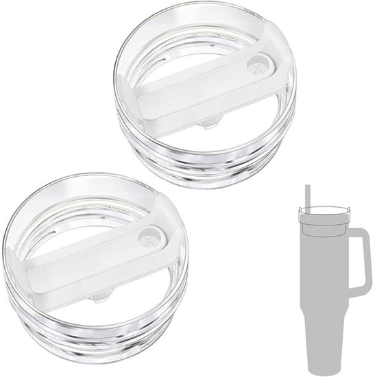 2-teiliger Silikondeckel Für 1,2-liter-becher – Dicht Und Auslaufsicher, Ersatzpackung Für Deckel Mit Großem Fassungsvermögen – Weiß